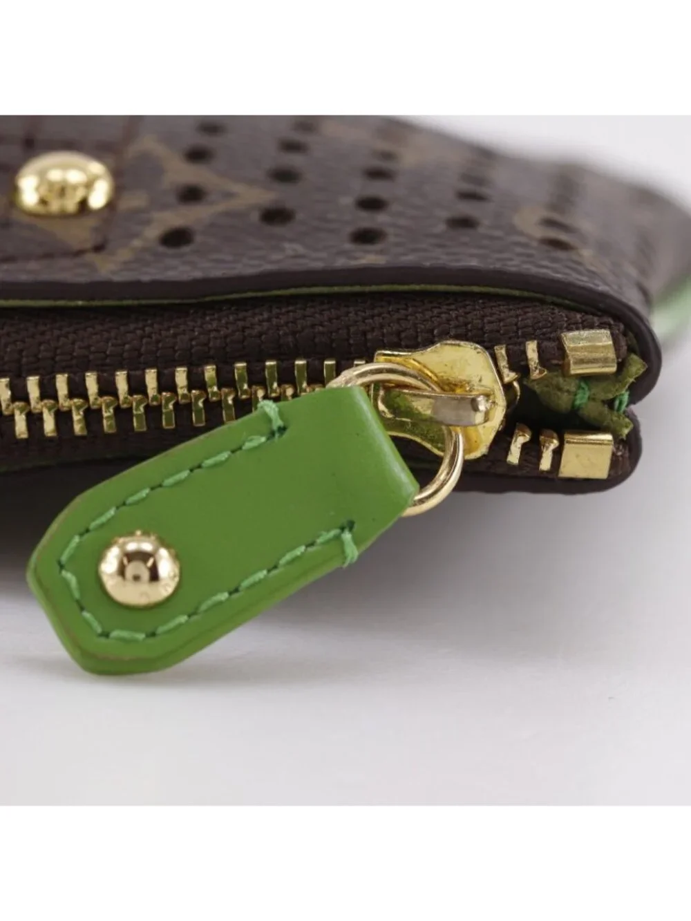 Louis Vuitton Pochette Pratt Monogram Perfo Canvas Vert Brown Pouch